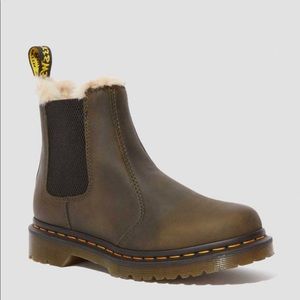 Dr. Marten’s Green Fur Lined Boots Size 9